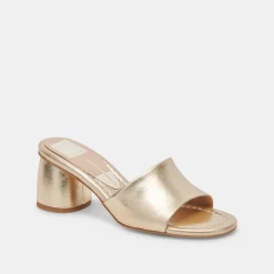 MINNY DRESS WIDE HEELS ROSE GOLD METALLIC LEATHER^Dolce Vita New