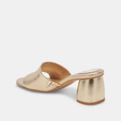 MINNY DRESS WIDE HEELS ROSE GOLD METALLIC LEATHER^Dolce Vita New