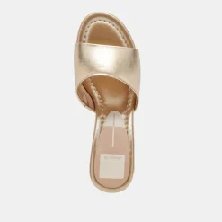 MINNY DRESS WIDE HEELS ROSE GOLD METALLIC LEATHER^Dolce Vita New