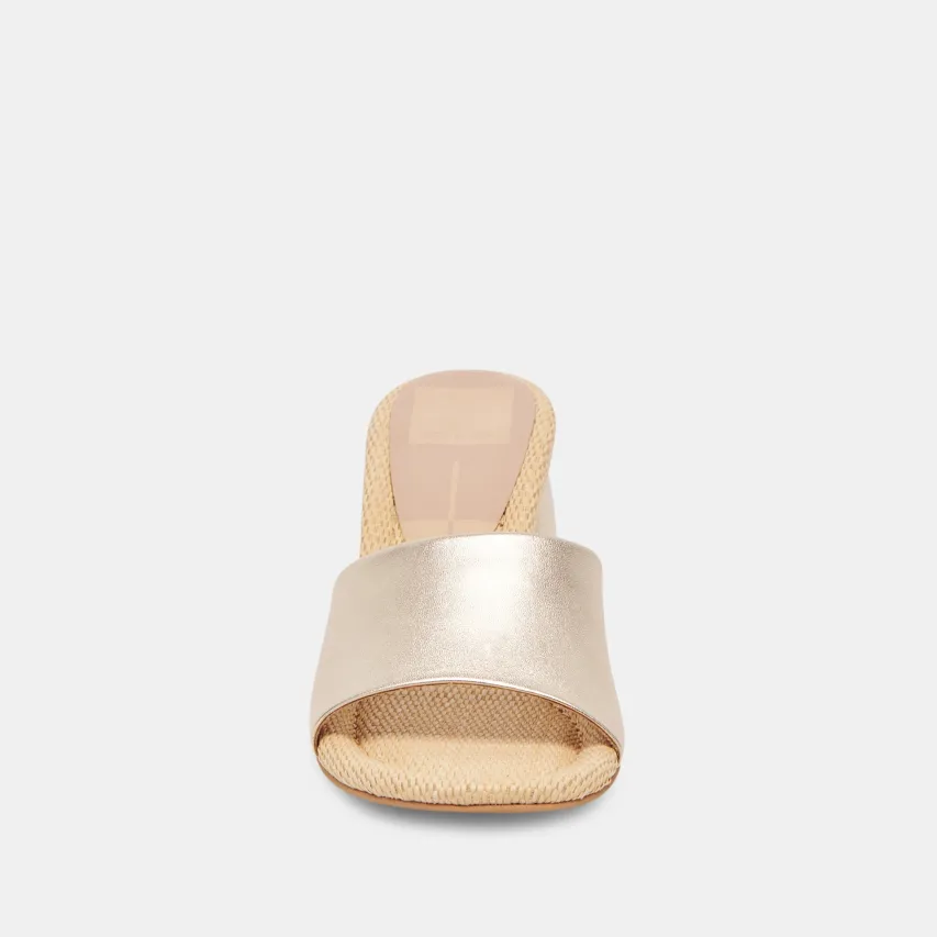 MINNY RAFFIA HEELS ROSE GOLD LEATHER^Dolce Vita Online
