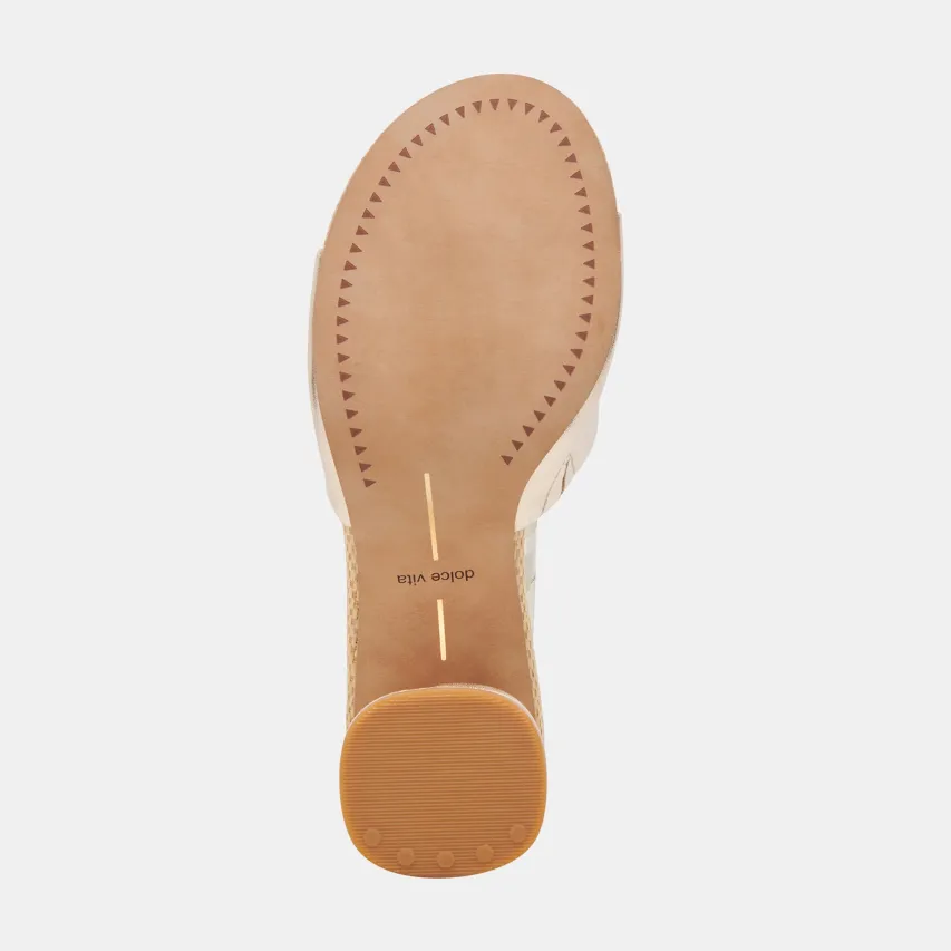 MINNY RAFFIA HEELS ROSE GOLD LEATHER^Dolce Vita Online