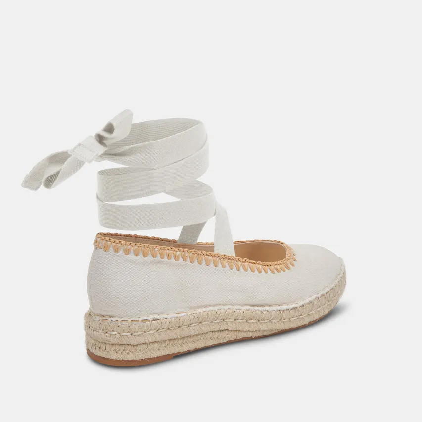 MORGAN FLATS IVORY CANVAS^Dolce Vita Fashion
