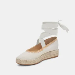 MORGAN FLATS IVORY CANVAS^Dolce Vita Fashion
