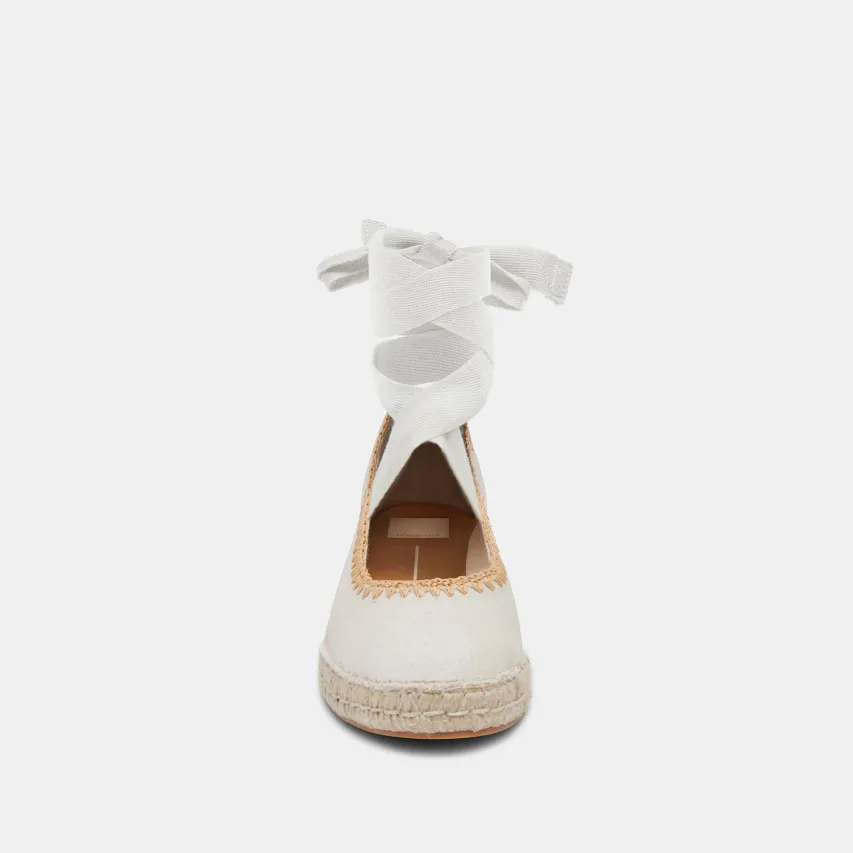 MORGAN FLATS IVORY CANVAS^Dolce Vita Fashion