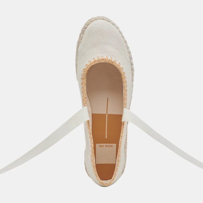 MORGAN FLATS IVORY CANVAS^Dolce Vita Fashion