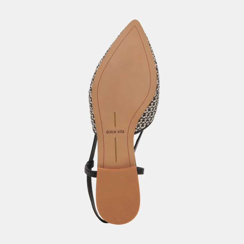 NARAH FLATS BLACK NATURAL RAFFIA^Dolce Vita Online