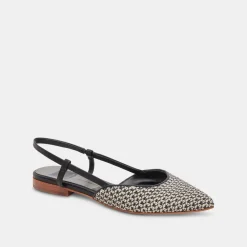 NARAH FLATS BLACK NATURAL RAFFIA^Dolce Vita Online