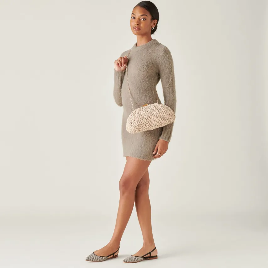 NARAH FLATS BLACK NATURAL RAFFIA^Dolce Vita Online