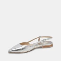 NARAH FLATS SILVER METALLIC LEATHER^Dolce Vita Best