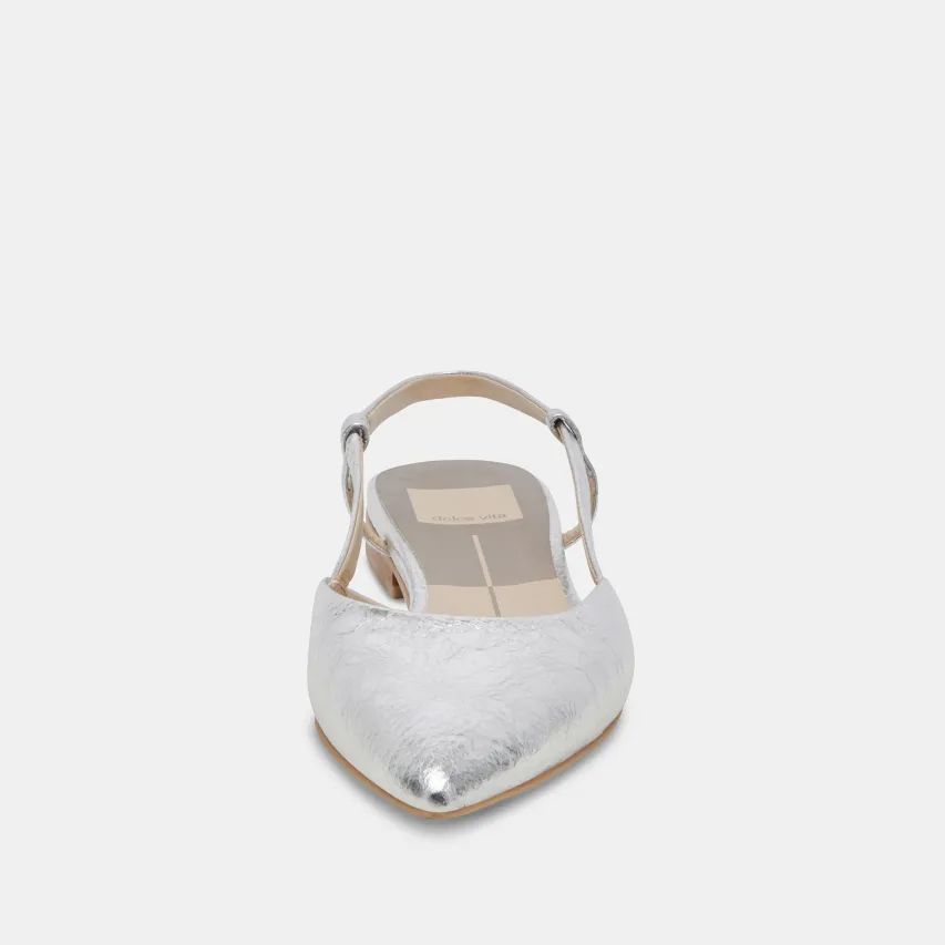 NARAH FLATS SILVER METALLIC LEATHER^Dolce Vita Best