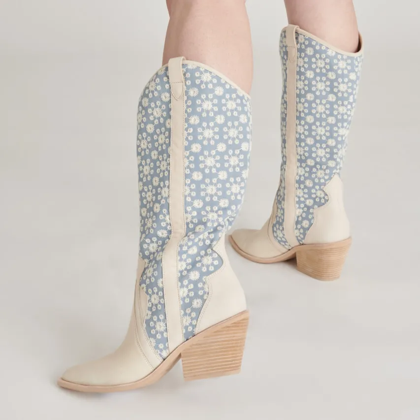 NAVENE BOOTS BLUE FLORAL FABRIC^Dolce Vita Online