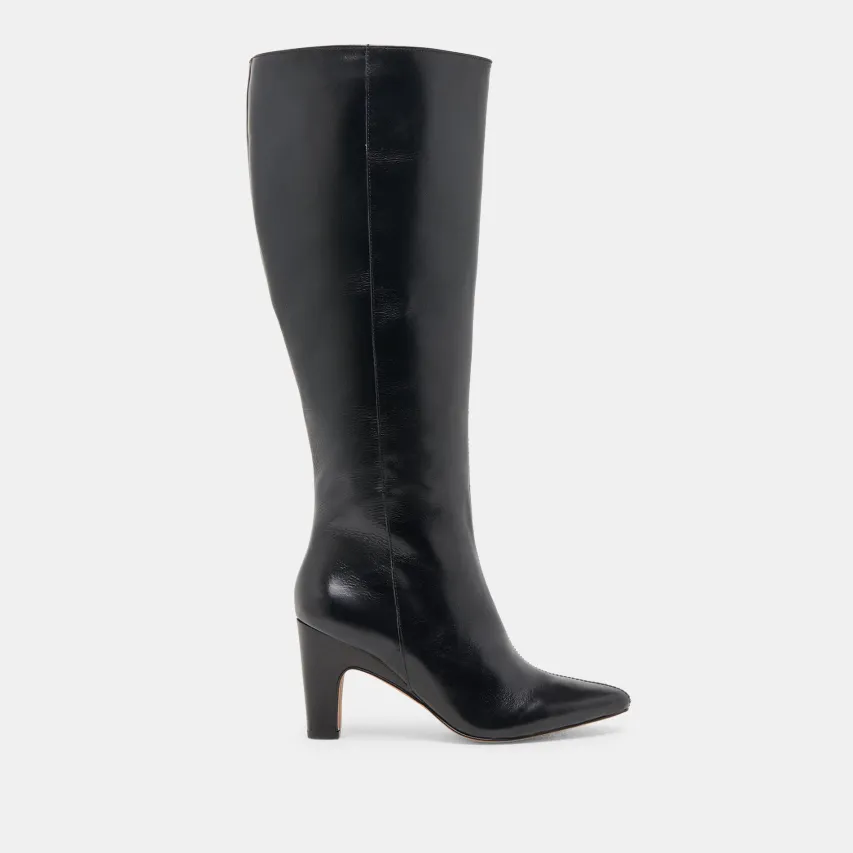 NELAS WIDE CALF BOOTS BLACK LEATHER^Dolce Vita Hot