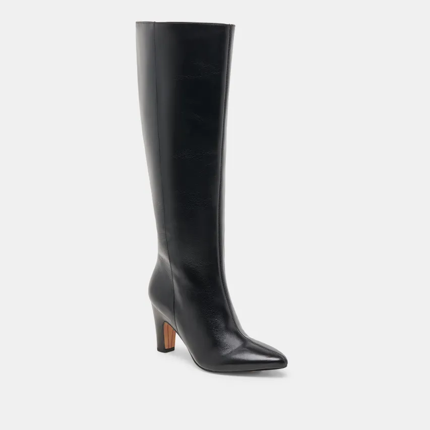 NELAS WIDE CALF BOOTS BLACK LEATHER^Dolce Vita Hot