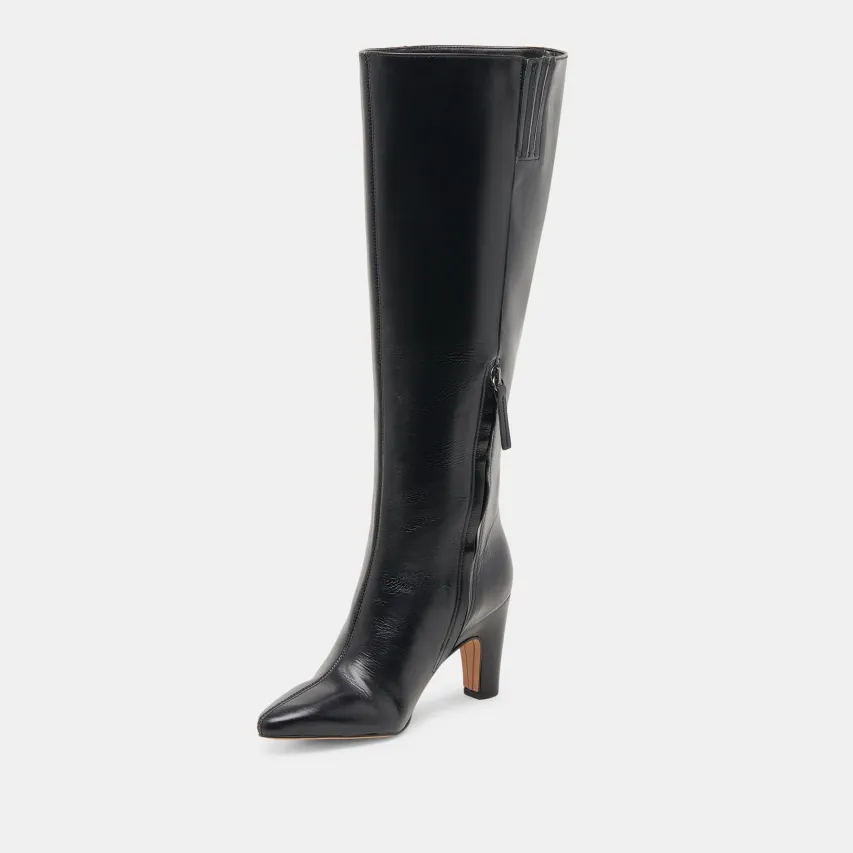 NELAS WIDE CALF BOOTS BLACK LEATHER^Dolce Vita Hot