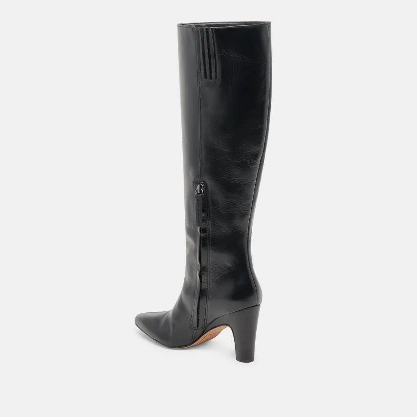 NELAS WIDE CALF BOOTS BLACK LEATHER^Dolce Vita Hot