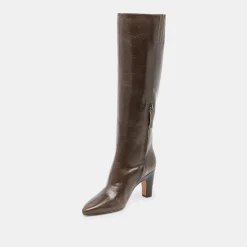 NELAS WIDE CALF BOOTS DARK OLIVE LEATHER^Dolce Vita Hot