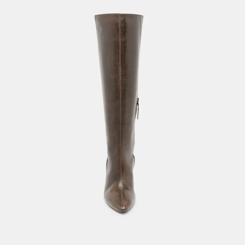 NELAS WIDE CALF BOOTS DARK OLIVE LEATHER^Dolce Vita Hot