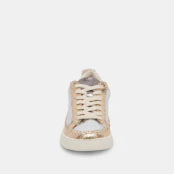 NICONA SNEAKERS SILVER GOLD EMBOSSED LEATHER^Dolce Vita Best