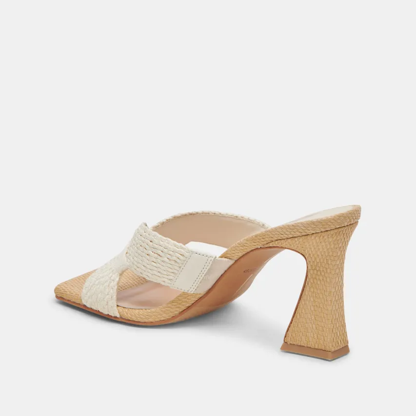 NITRO WIDE HEELS WHITE RAFFIA^Dolce Vita Fashion
