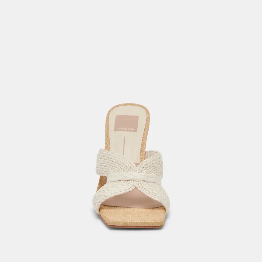 NITRO WIDE HEELS WHITE RAFFIA^Dolce Vita Fashion
