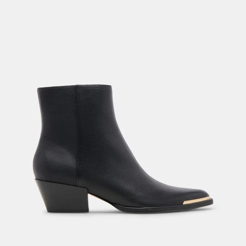 NONAH WIDE BOOTIES BLACK LEATHER^Dolce Vita Best
