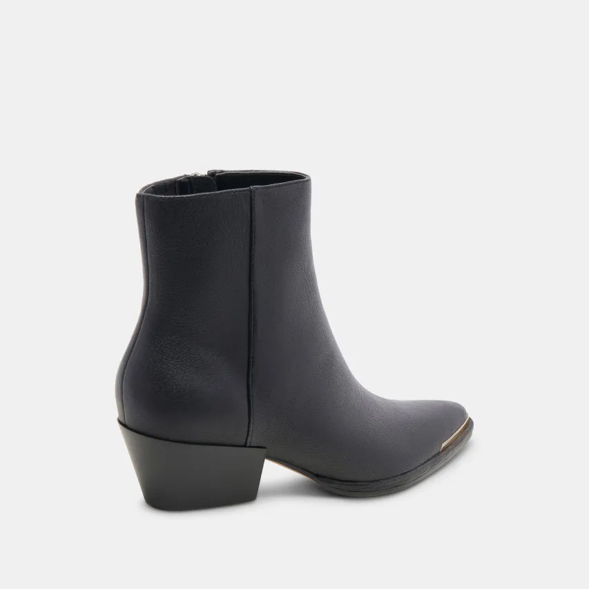 NONAH WIDE BOOTIES BLACK LEATHER^Dolce Vita Best