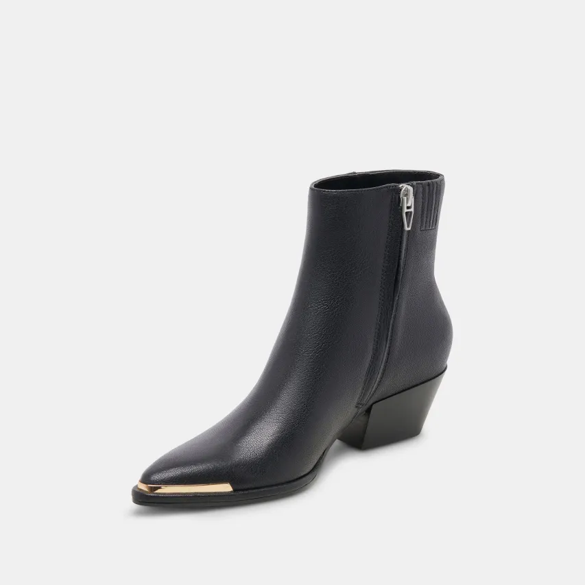 NONAH WIDE BOOTIES BLACK LEATHER^Dolce Vita Best