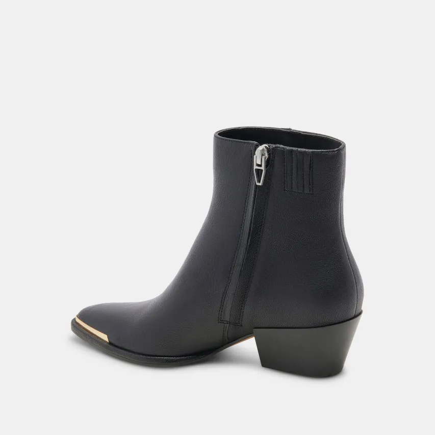 NONAH WIDE BOOTIES BLACK LEATHER^Dolce Vita Best