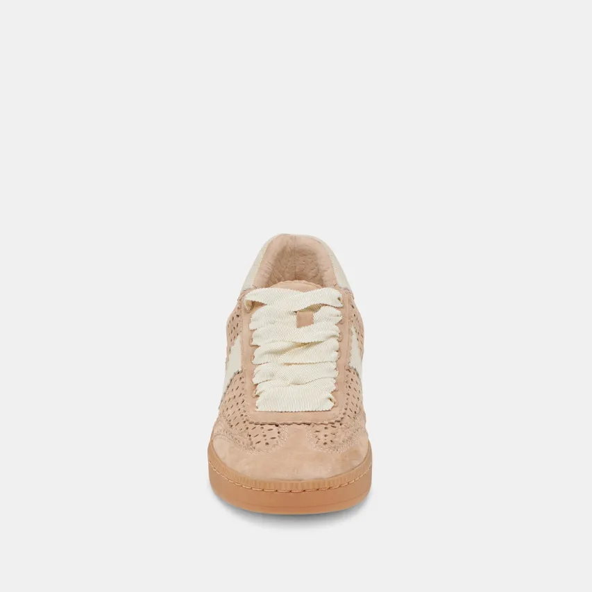 NOTICE EYELET PERF SNEAKERS CAMEL SUEDE^Dolce Vita Fashion