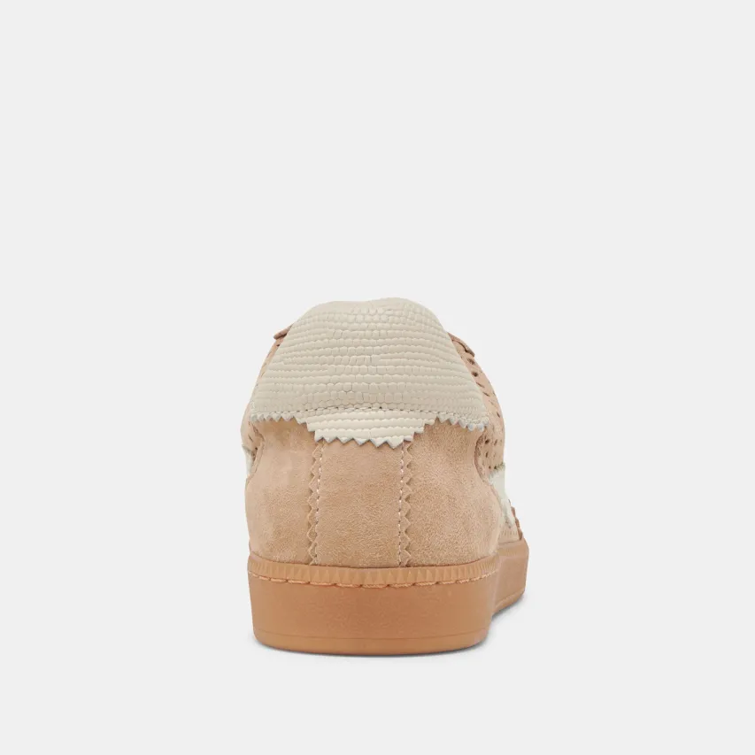 NOTICE EYELET PERF SNEAKERS CAMEL SUEDE^Dolce Vita Fashion