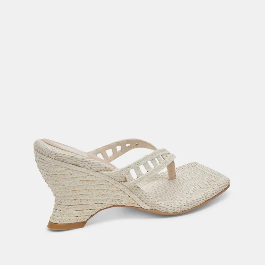 NULLAH WEDGES OATMEAL RAFFIA^Dolce Vita Online
