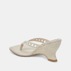 NULLAH WEDGES OATMEAL RAFFIA^Dolce Vita Online