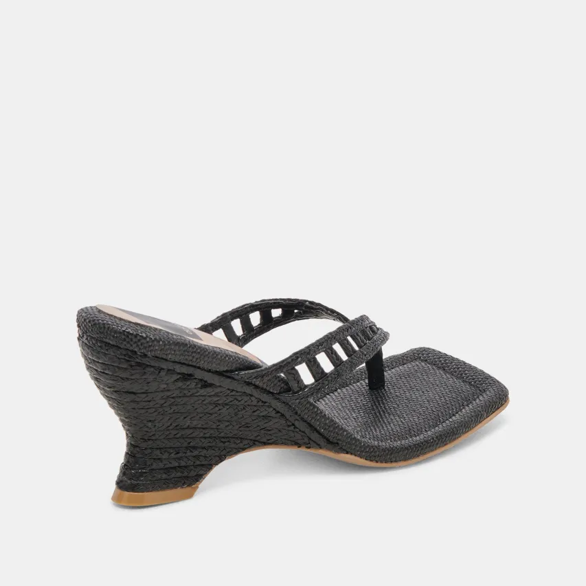 NULLAH WEDGES ONYX RAFFIA^Dolce Vita Outlet
