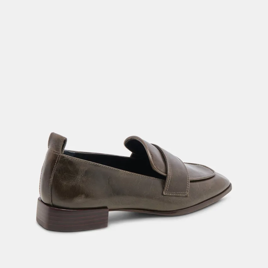 NYGEL LOAFERS DARK OLIVE LEATHER^Dolce Vita Discount