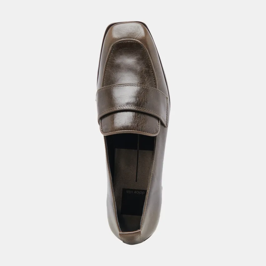 NYGEL LOAFERS DARK OLIVE LEATHER^Dolce Vita Discount