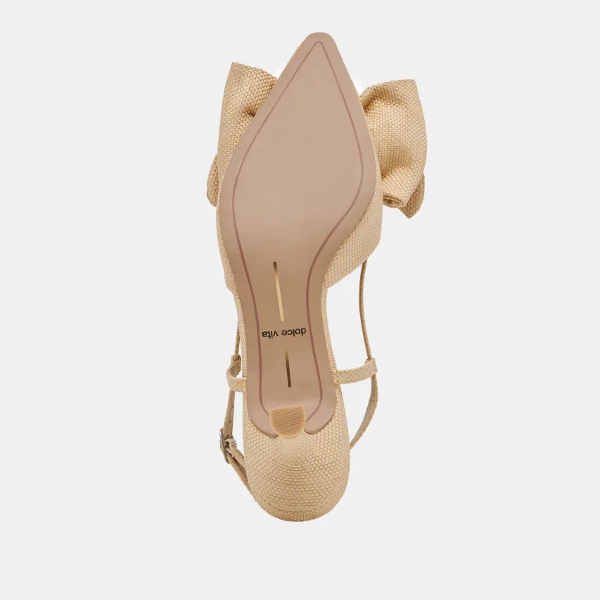 ODELA BOW HEELS NATURAL WOVEN RAFFIA^Dolce Vita Best