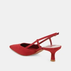 ODELA WIDE HEELS CRIMSON SUEDE^Dolce Vita Online