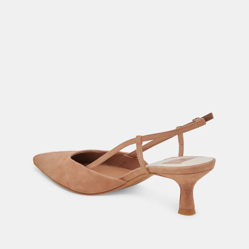 ODELA WIDE HEELS TOFFEE SUEDE^Dolce Vita Online