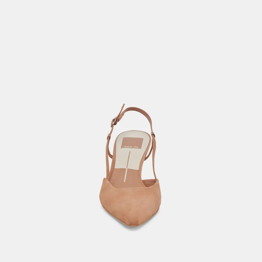 ODELA WIDE HEELS TOFFEE SUEDE^Dolce Vita Online