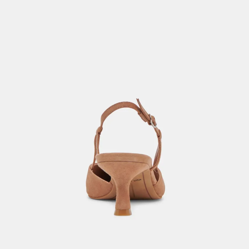 ODELA WIDE HEELS TOFFEE SUEDE^Dolce Vita Online