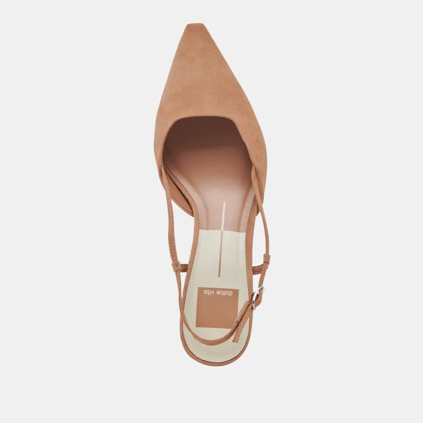 ODELA WIDE HEELS TOFFEE SUEDE^Dolce Vita Online