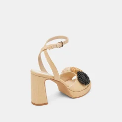 OLIVEA HEELS BLACK NATURAL RAFFIA^Dolce Vita Discount
