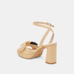OLIVEA HEELS BLACK NATURAL RAFFIA^Dolce Vita Discount
