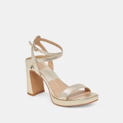 OZZY HEELS LIGHT GOLD METALLIC LEATHER^Dolce Vita Online