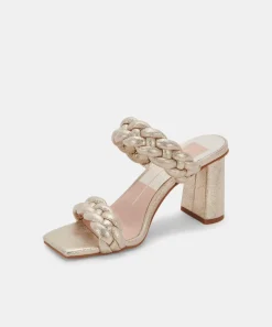 PAILY HEELS LIGHT GOLD METALLIC STELLA SUEDE^Dolce Vita Clearance