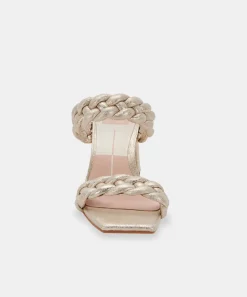 PAILY HEELS LIGHT GOLD METALLIC STELLA SUEDE^Dolce Vita Clearance