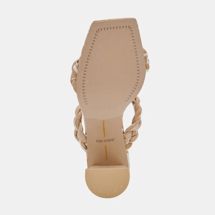 PAILY HEELS WHITE STRIPE FABRIC^Dolce Vita Fashion