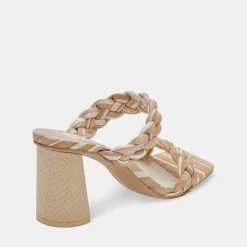 PAILY HEELS WHITE STRIPE FABRIC^Dolce Vita Fashion