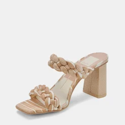 PAILY HEELS WHITE STRIPE FABRIC^Dolce Vita Fashion