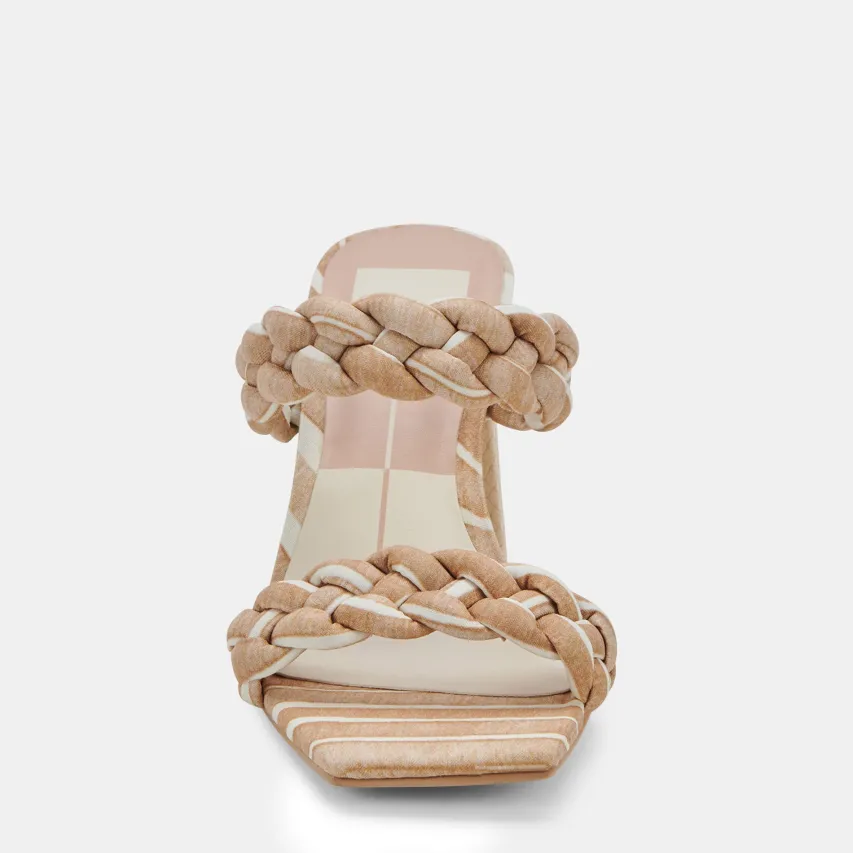 PAILY HEELS WHITE STRIPE FABRIC^Dolce Vita Fashion